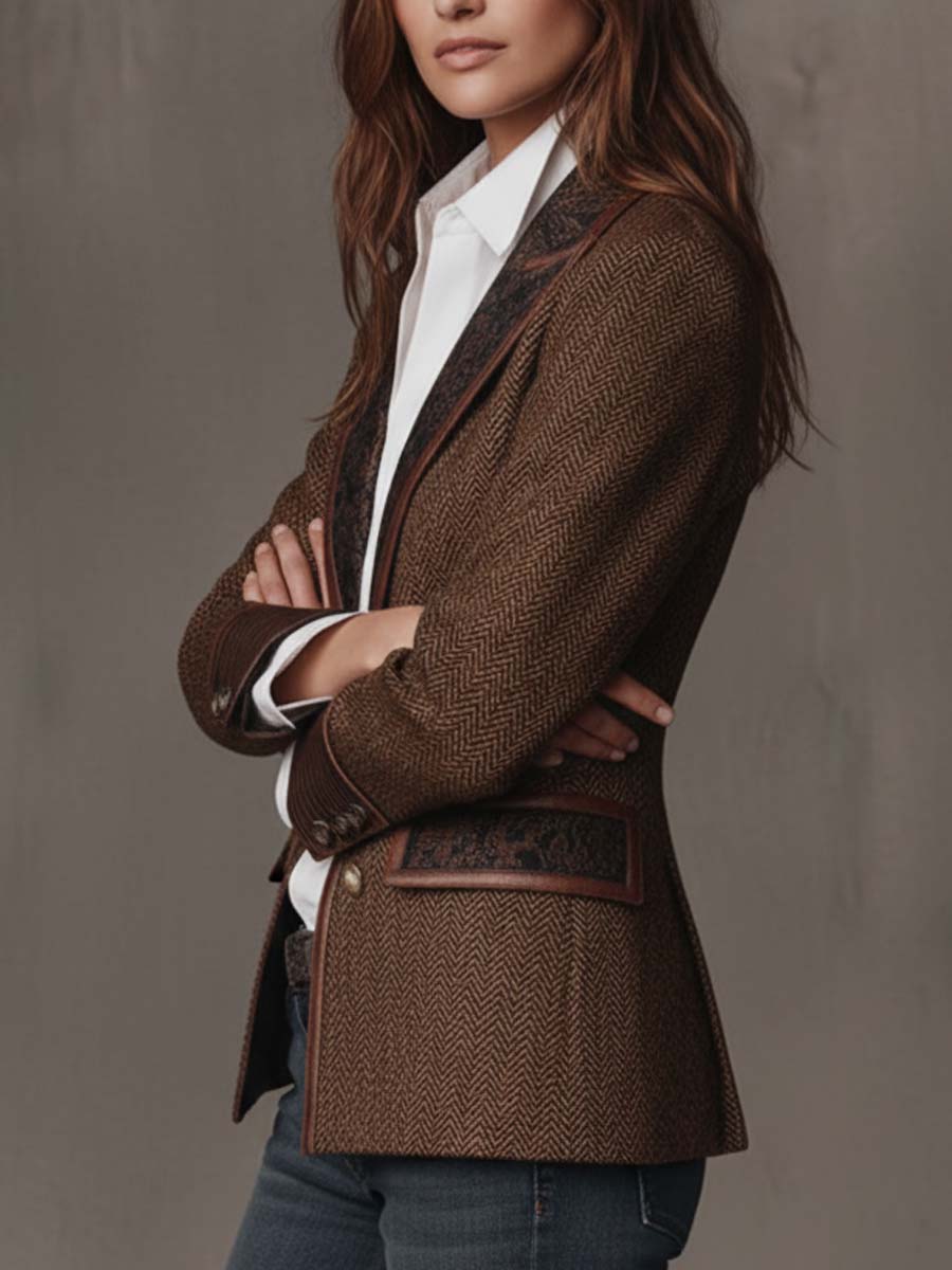 Consuelo — Blazer con Paneles en Espiga