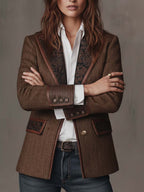 Consuelo — Blazer con Paneles en Espiga