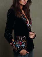 María — Blazer Bordado con Estampado Floral Multicolor