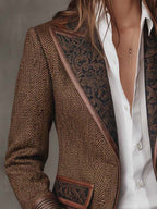 Consuelo — Blazer con Paneles en Espiga