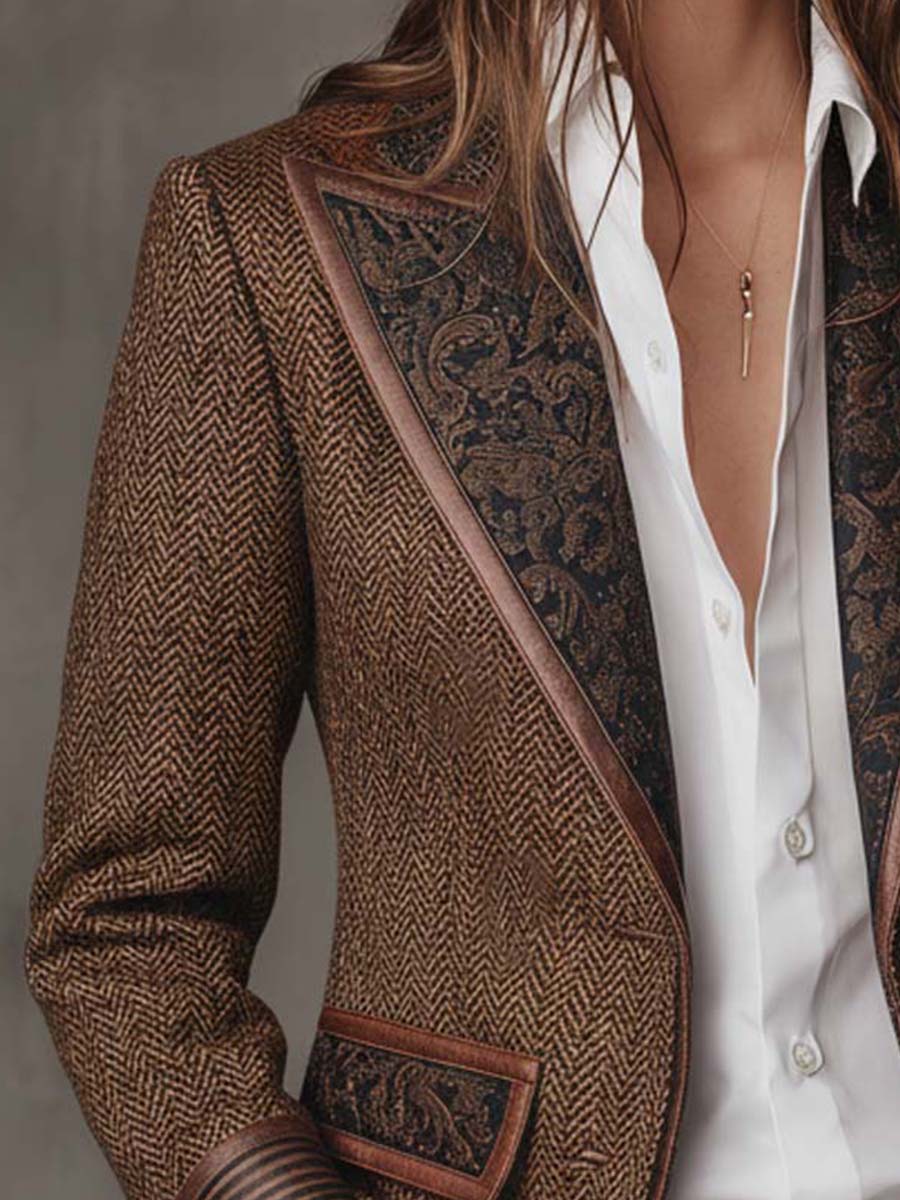 Consuelo — Blazer con Paneles en Espiga