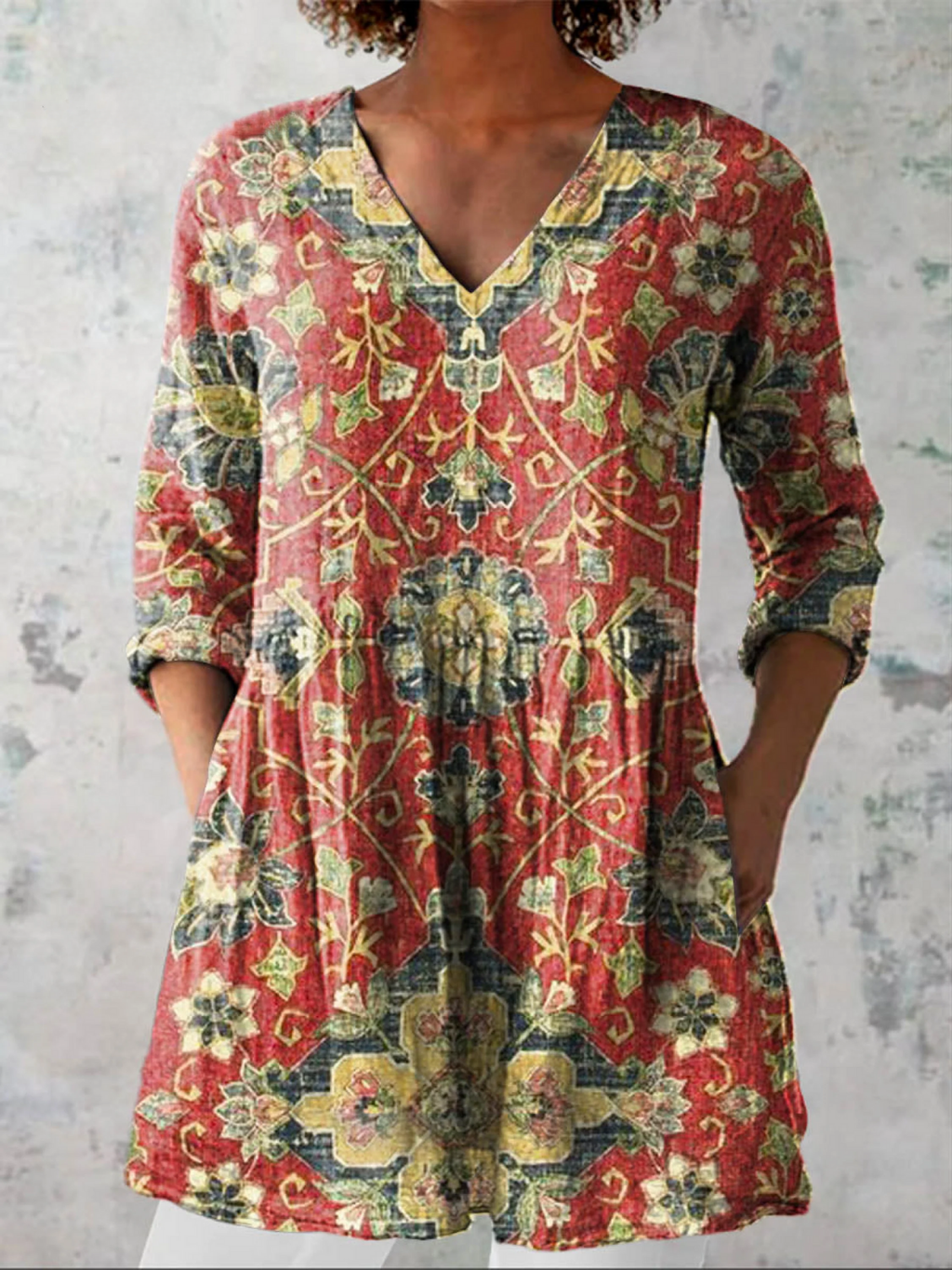 Wren - Blusa larga con estampado