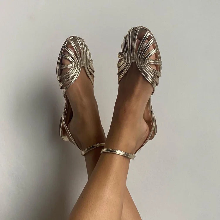 Victoria — Sandalias Joya Doradas