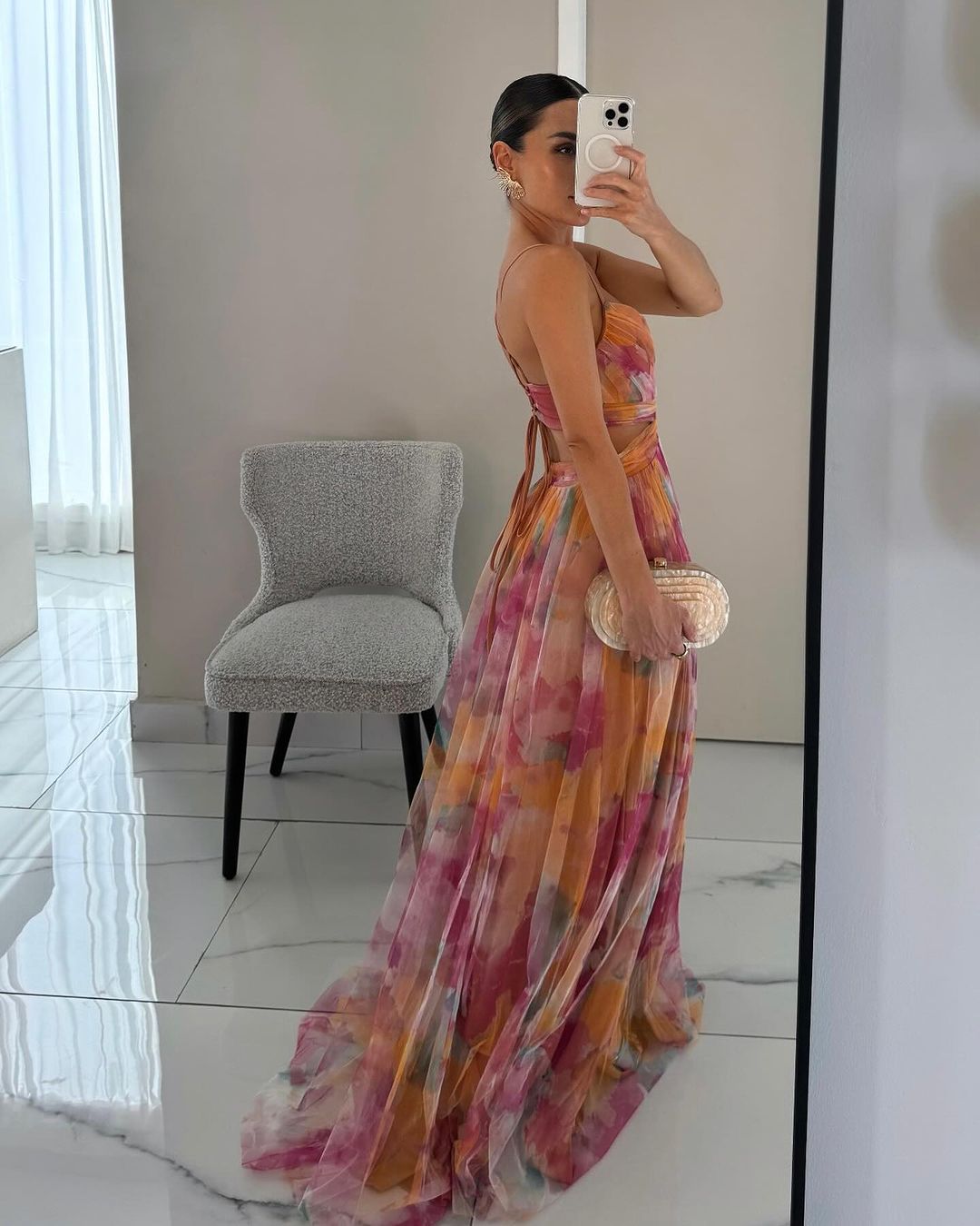 Giselle - Vestido largo de ensueño con estampado floral