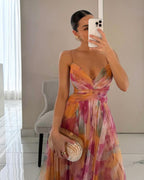 Giselle - Vestido largo de ensueño con estampado floral