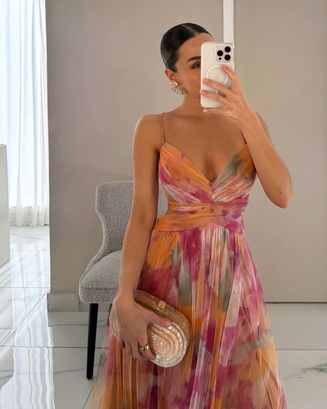Giselle - Vestido largo de ensueño con estampado floral