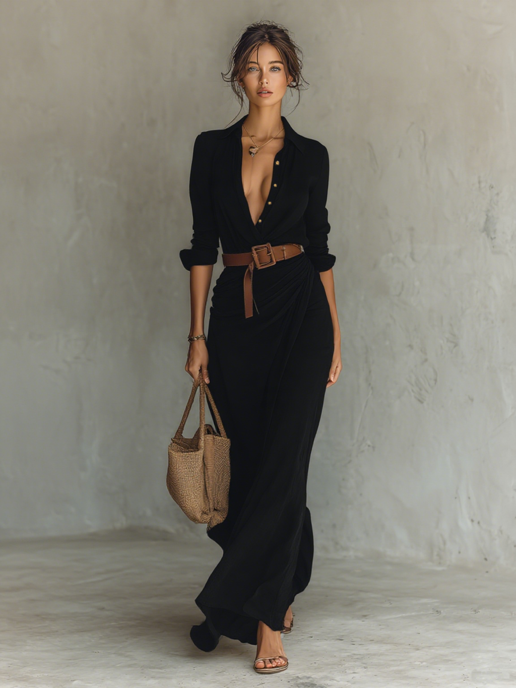 Talia — Vestido Largo Camisero
