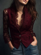 Teresa — Blazer con Mangas Semitransparentes