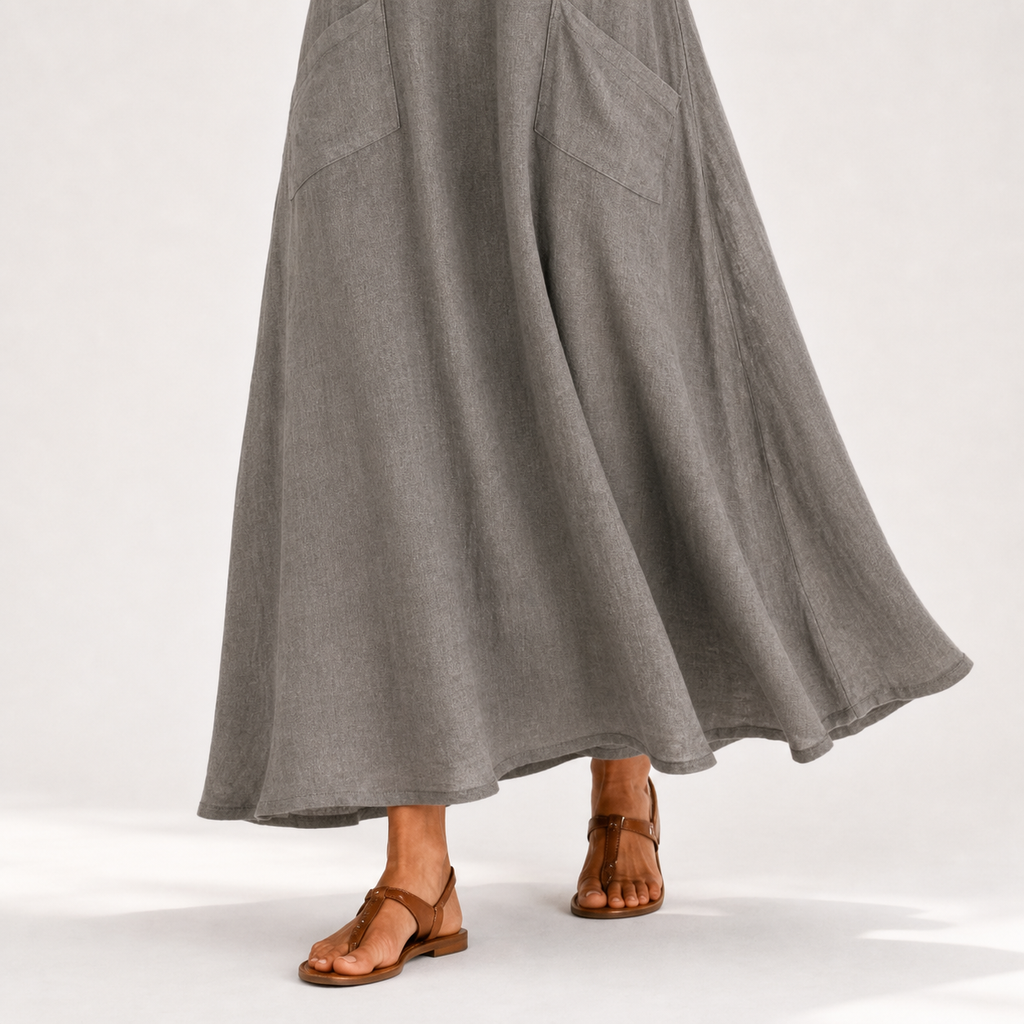 Valentina  —  Caftán Gris Liso