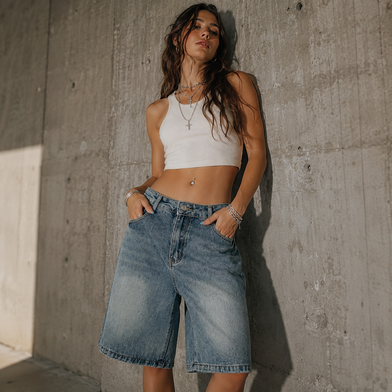 Mika — Vaqueros cortos baggy
