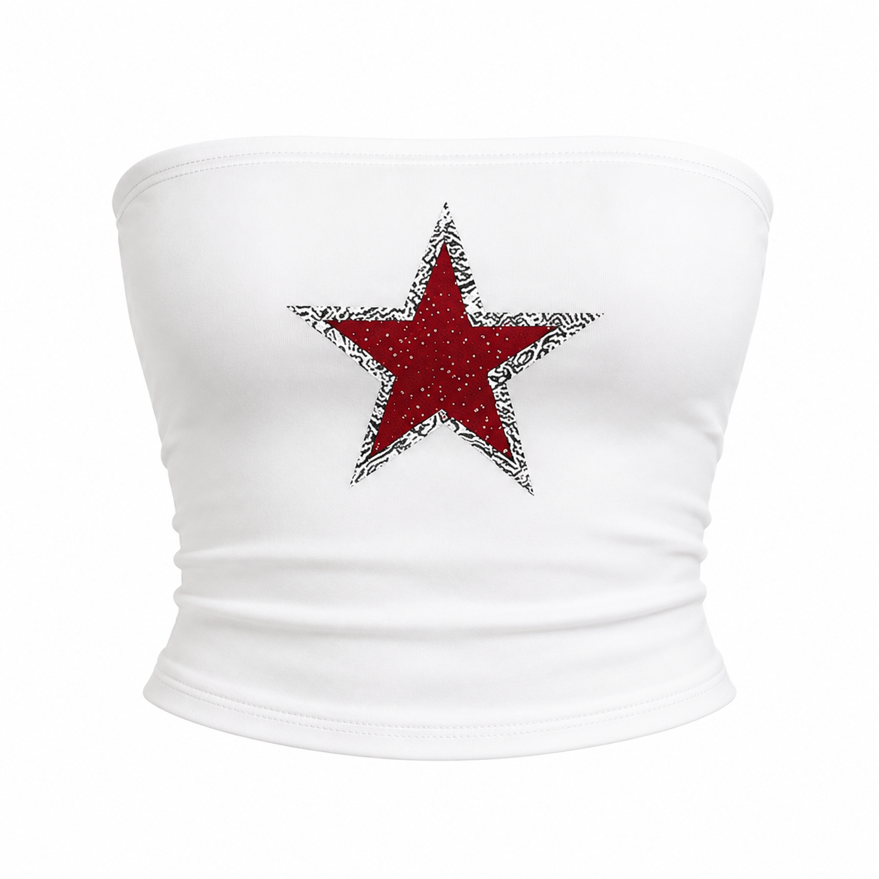 Roxie — Top Bandeau Estrella Estampada