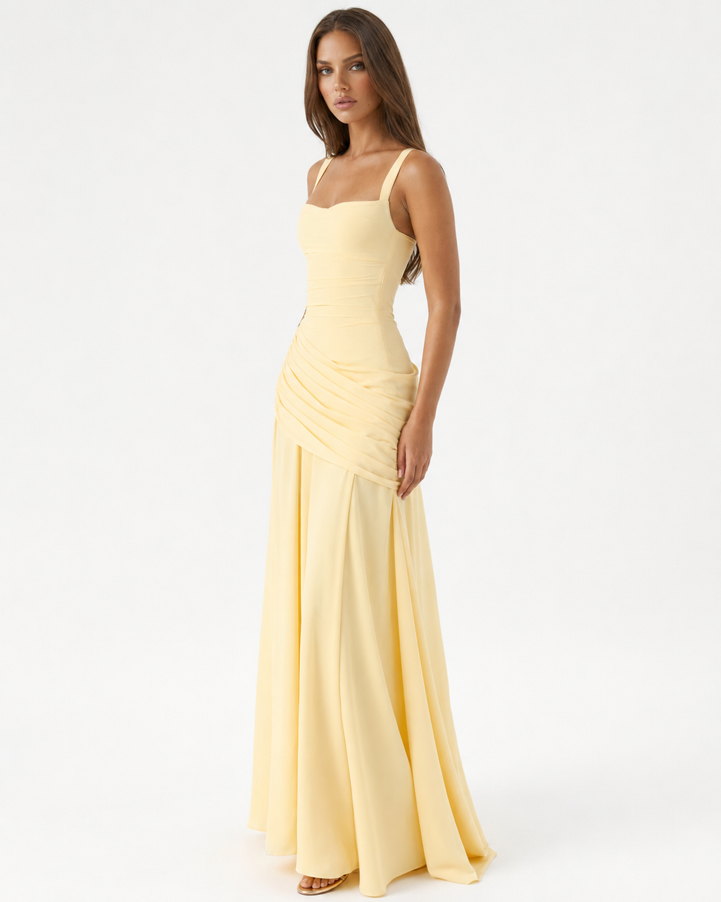 Iris — Vestido Largo Drapeado