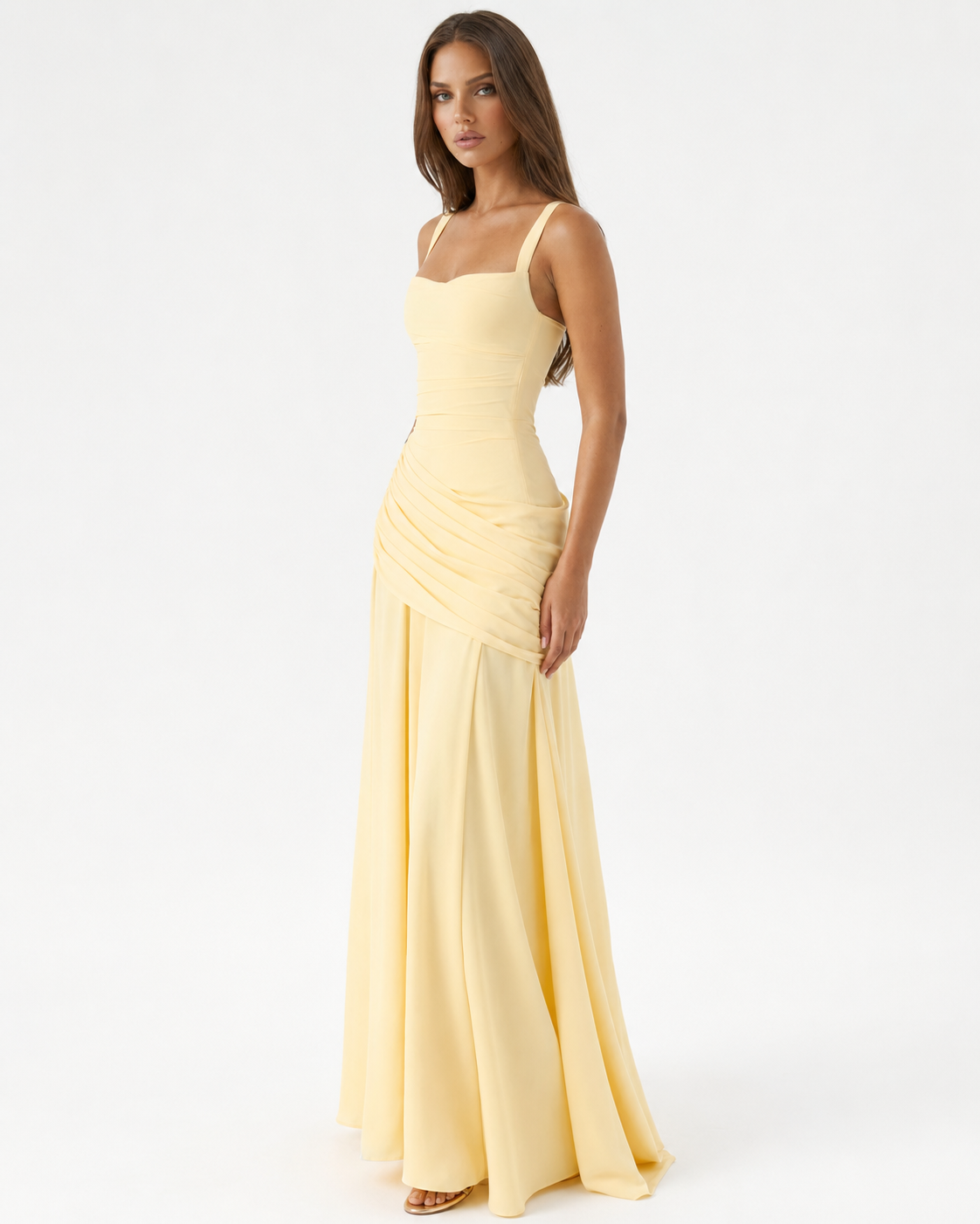 Iris — Vestido Largo Drapeado