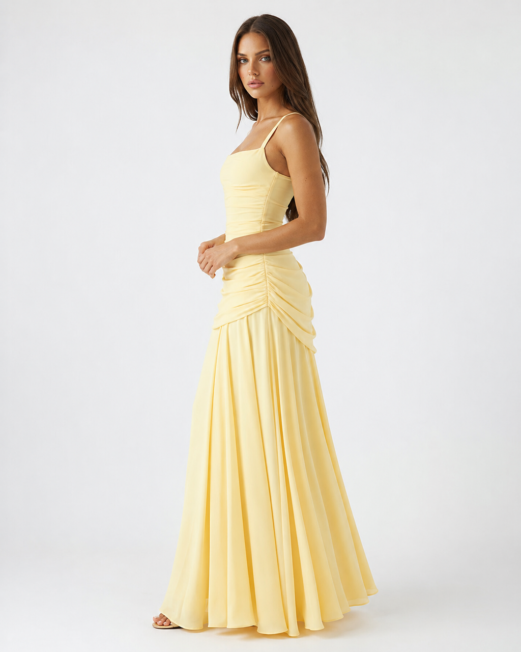 Iris — Vestido Largo Drapeado