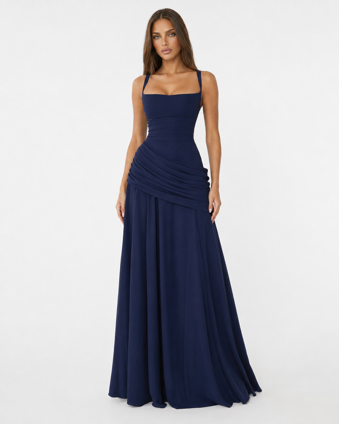 Iris — Vestido Largo Drapeado