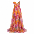 Giselle - Vestido largo de ensueño con estampado floral