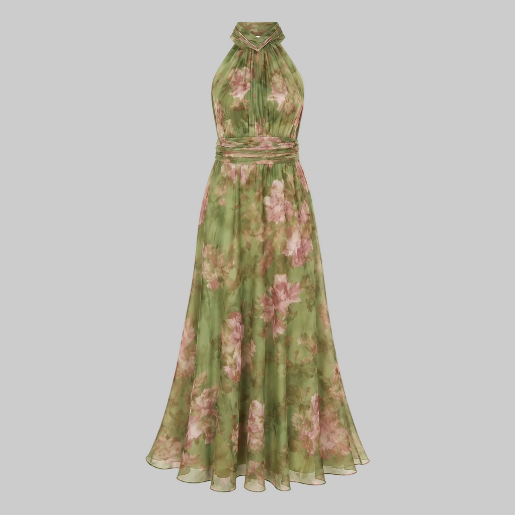 Marti - Vestido largo verde floral
