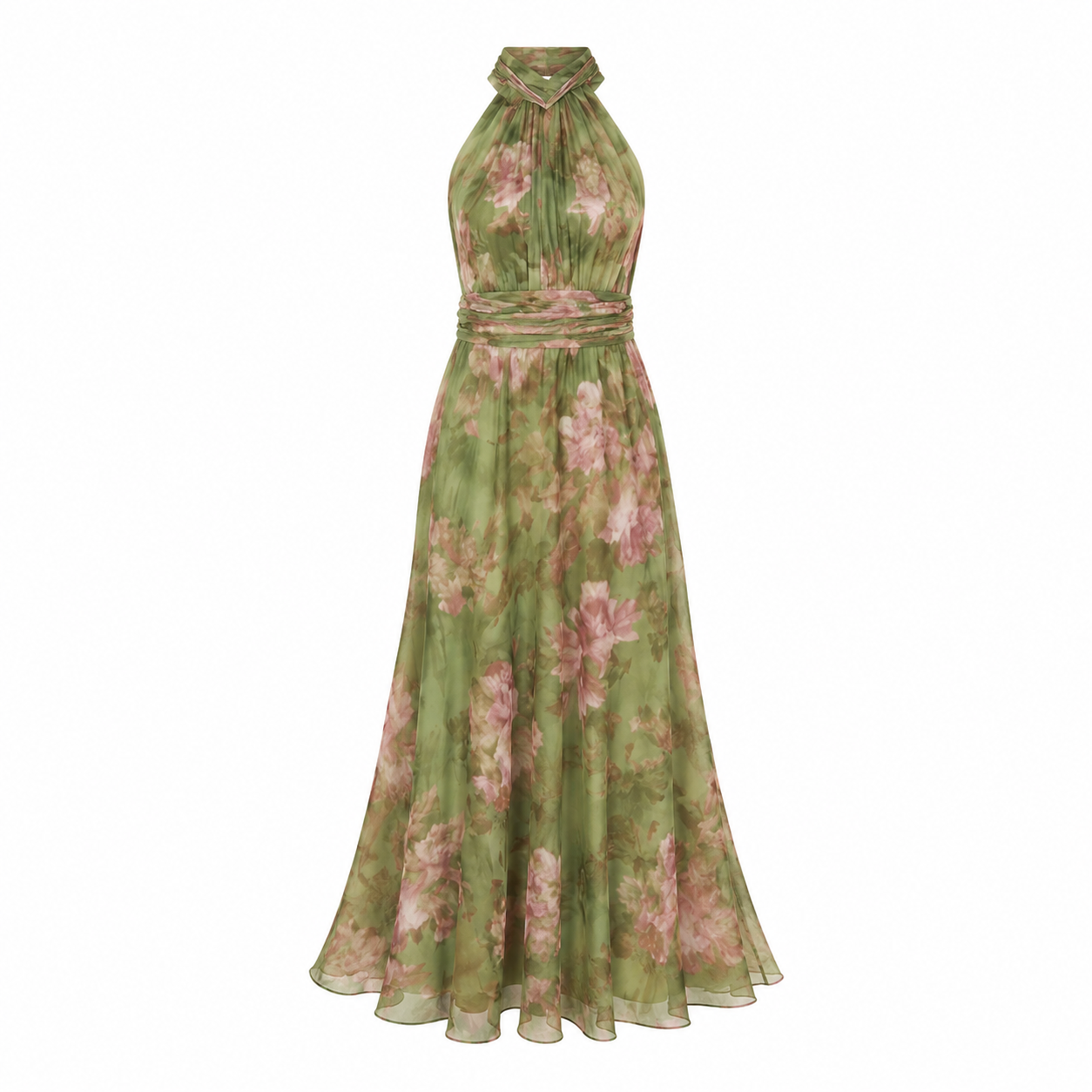 Marti - Vestido largo verde floral