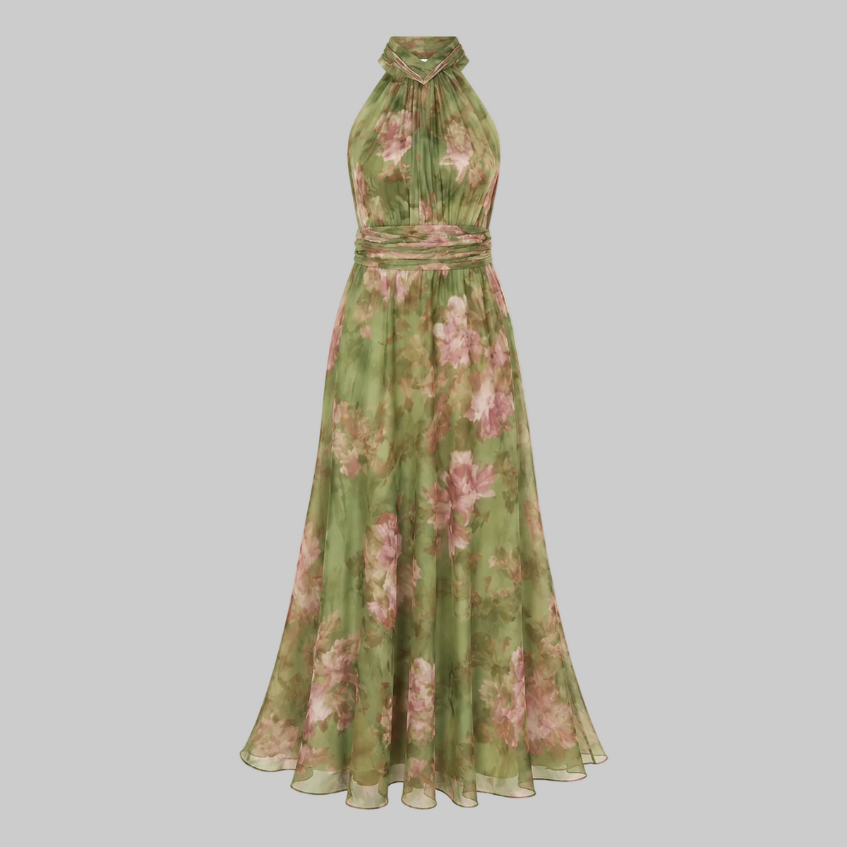 Marti - Vestido largo verde floral