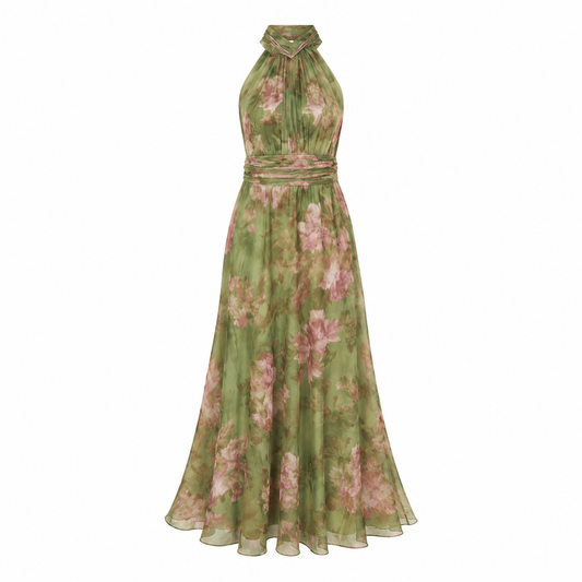 Marti - Vestido largo verde floral