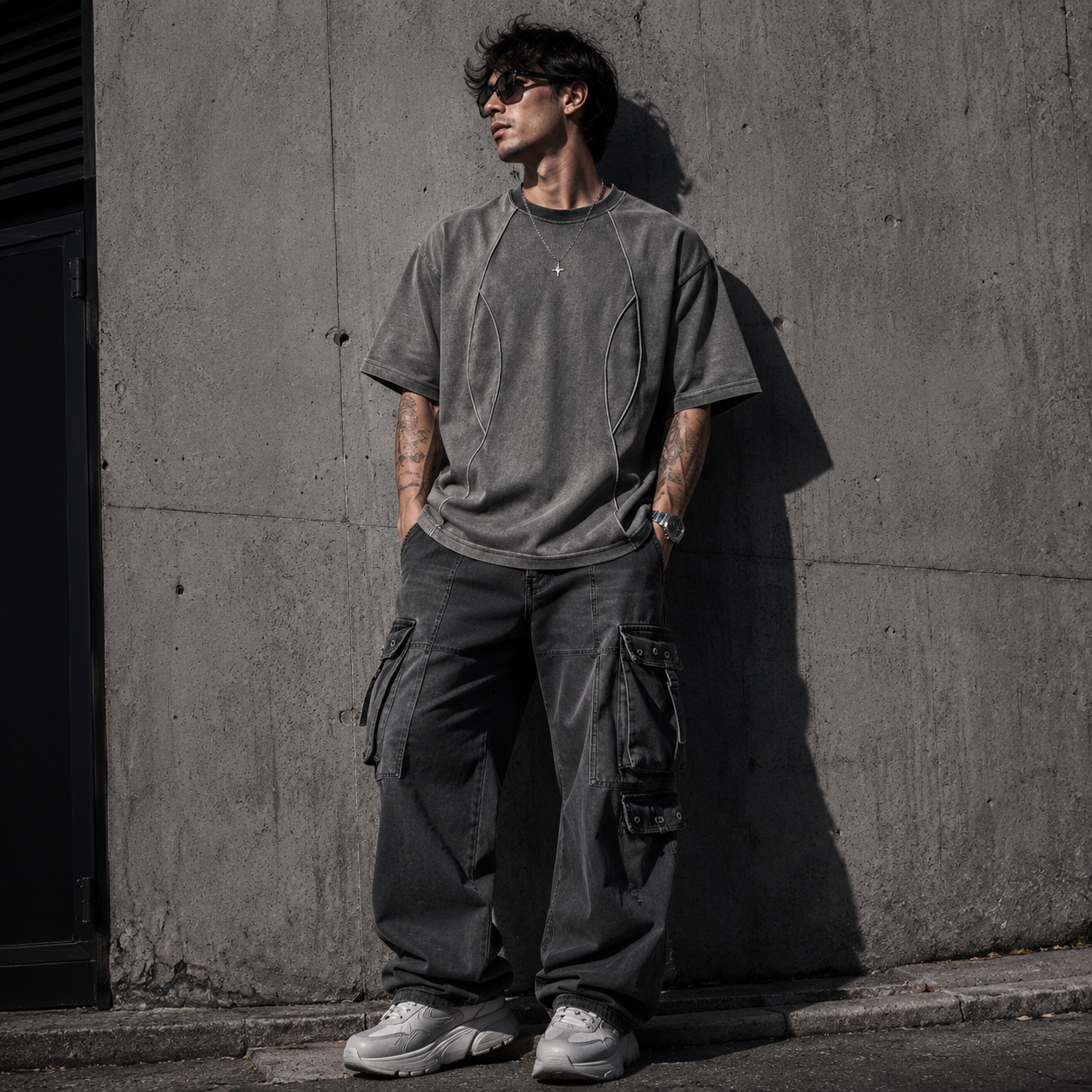 Nova — Camiseta Oversize Costuras Contraste