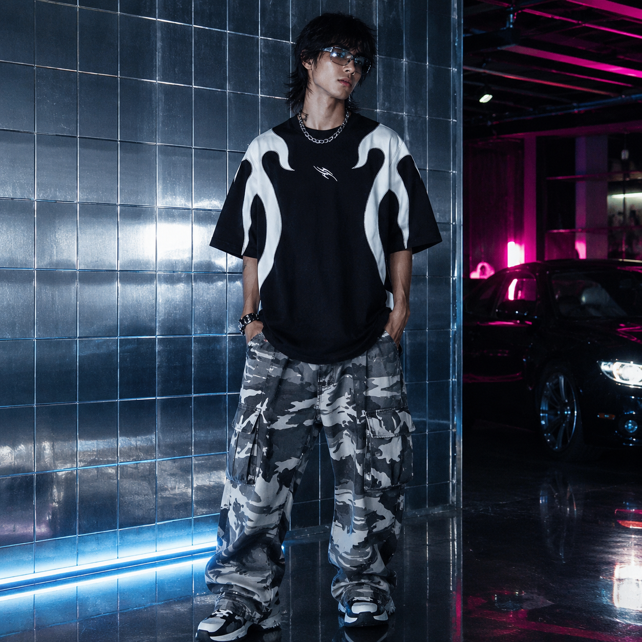 Blaze — Camiseta Oversize Llamas Tribal