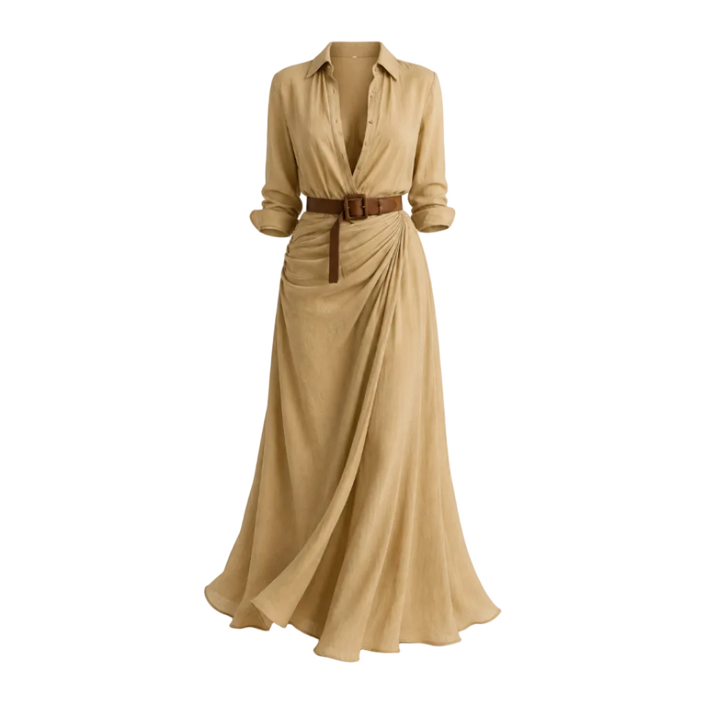 Talia — Vestido Largo Camisero