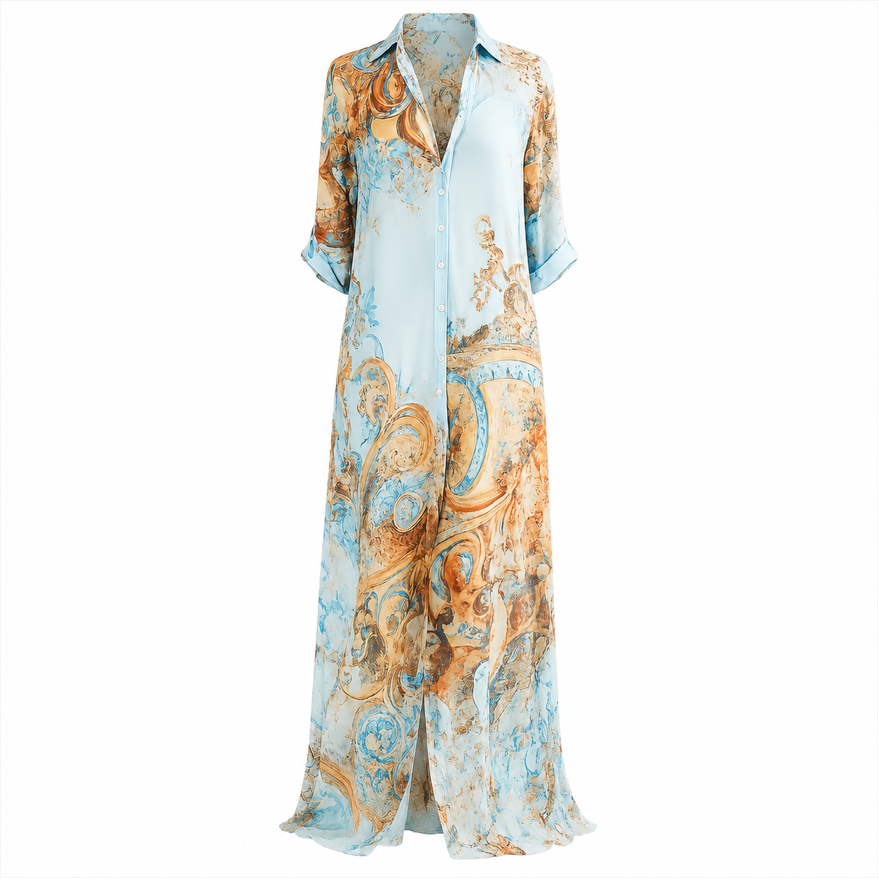 Serena - Vestido tipo camisa Mediterráneo