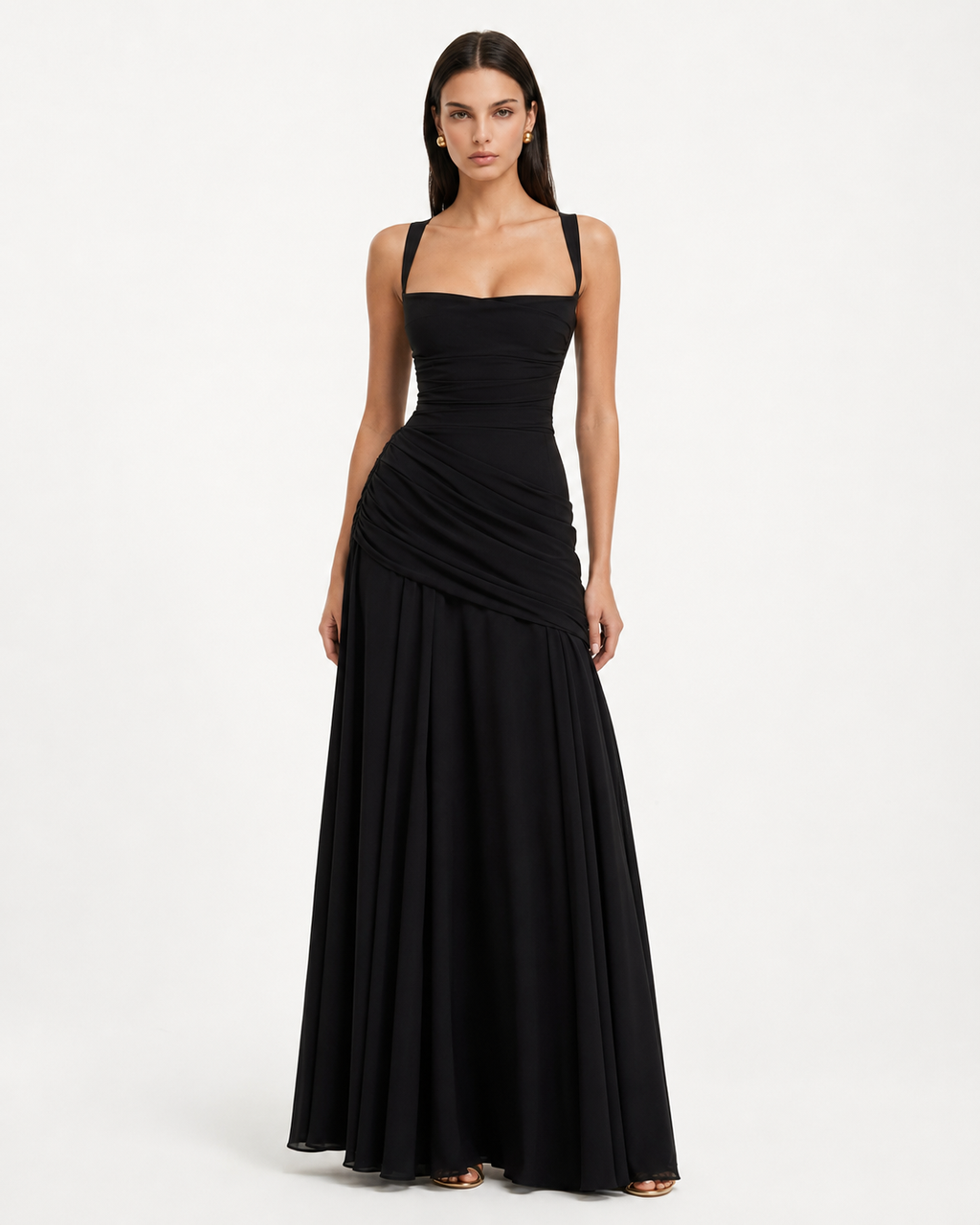 Iris — Vestido Largo Drapeado