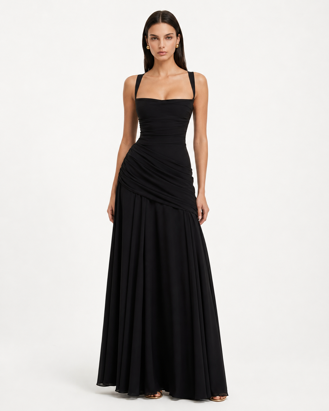 Iris — Vestido Largo Drapeado