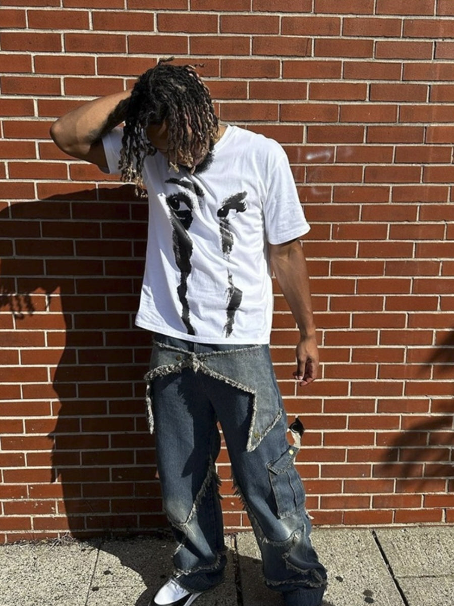 Kohl — Camiseta Oversize Gráfica Lágrimas