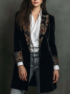Marta — Blazer de Corte Entallado con Estampado Barroco