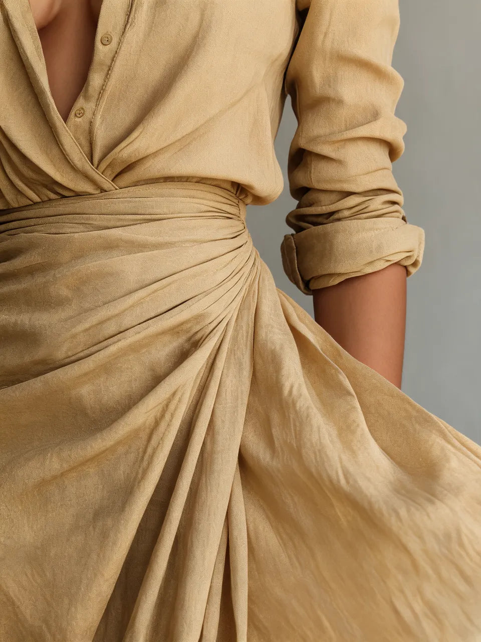 Talia — Vestido Largo Camisero