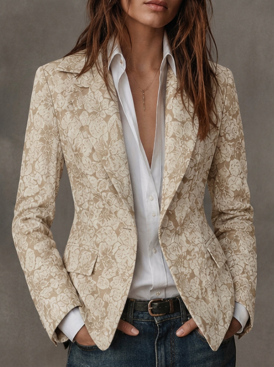 Antonia — Blazer de Jacquard con Estampado de Paisley