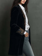Marta — Blazer de Corte Entallado con Estampado Barroco