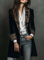 Marta — Blazer de Corte Entallado con Estampado Barroco