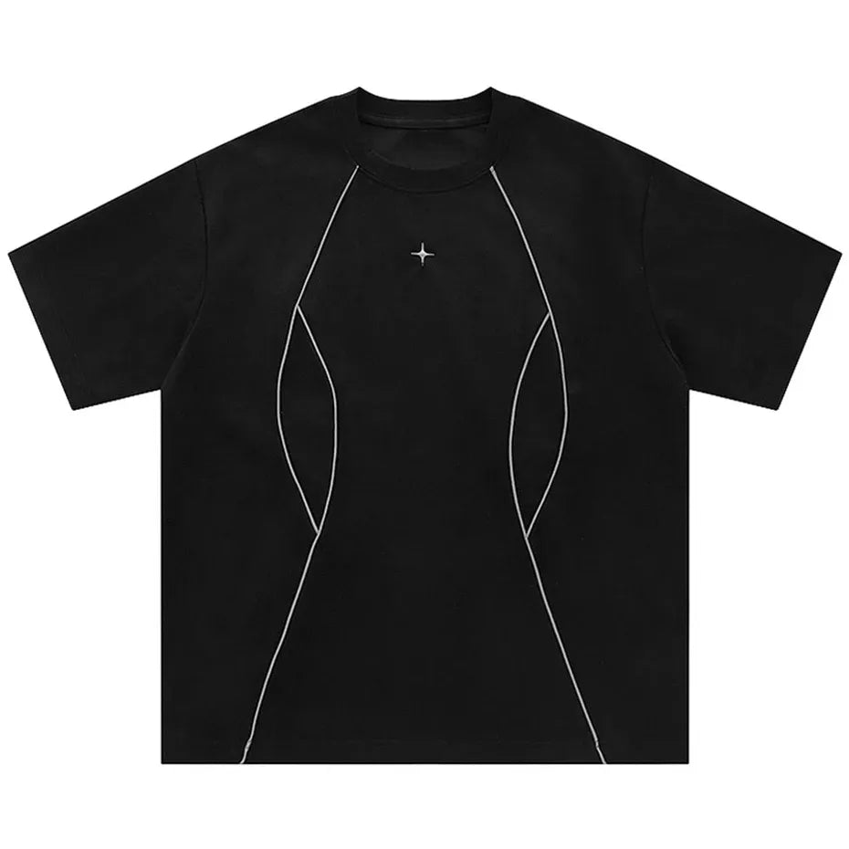 Nova — Camiseta Oversize Costuras Contraste