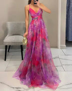 Giselle - Vestido largo de ensueño con estampado floral