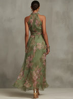 Marti - Vestido largo verde floral