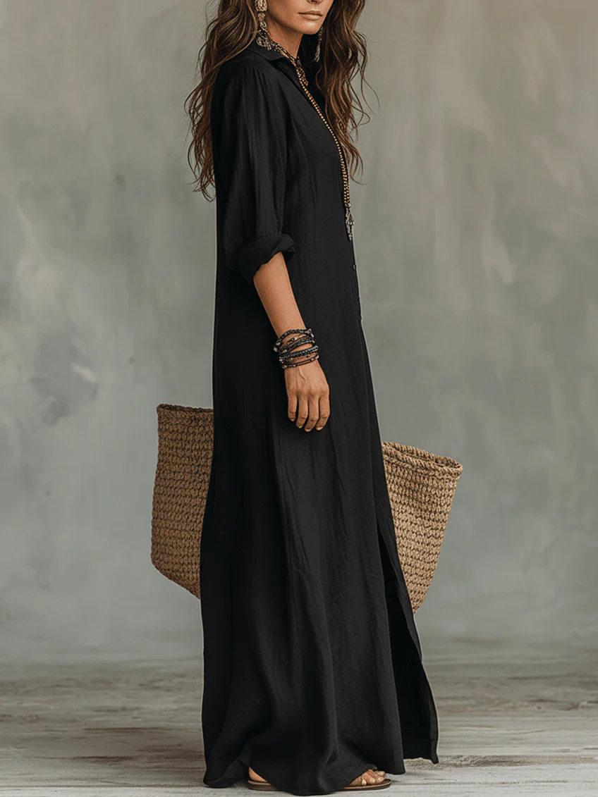 Soline - Vestido Largo Negro