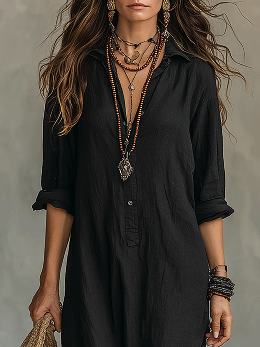 Soline - Vestido Largo Negro