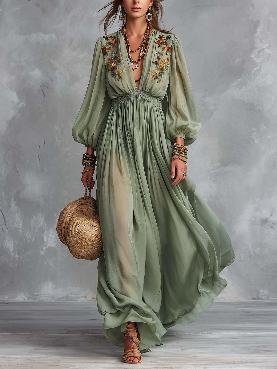 Élodine - Vestido Maxi Bohemio
