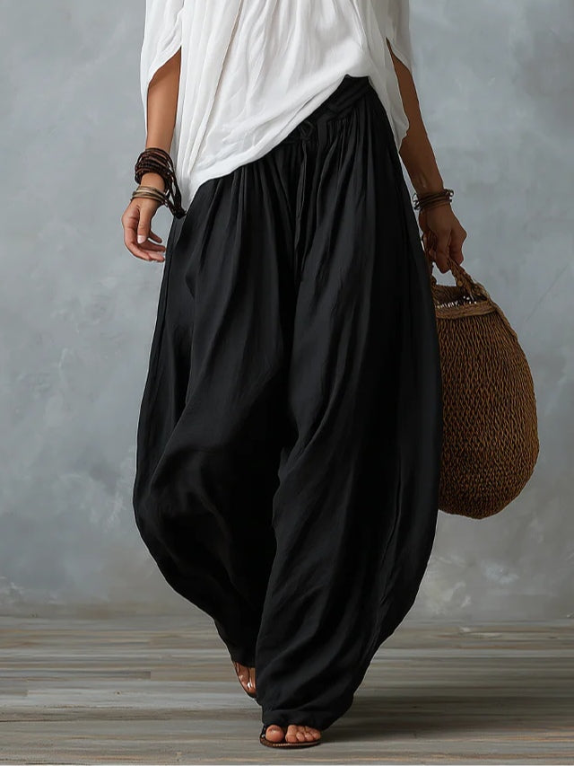 Conjunto Blanco Hombros Descubiertos y Pantalón Lantern