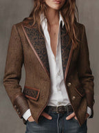 Consuelo — Blazer con Paneles en Espiga
