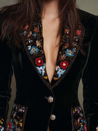 María — Blazer Bordado con Estampado Floral Multicolor