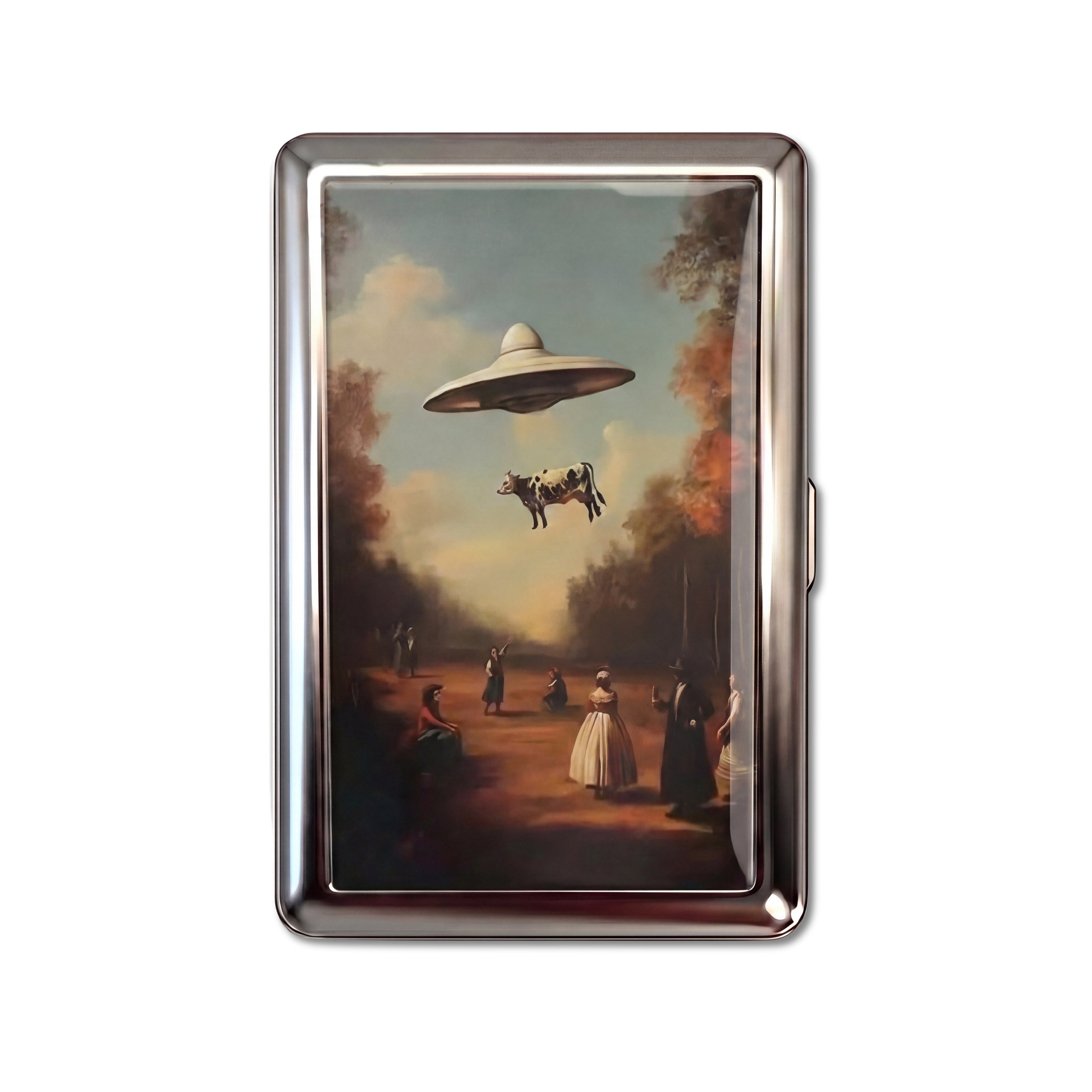Vaca Abducida — Cartera de Lata