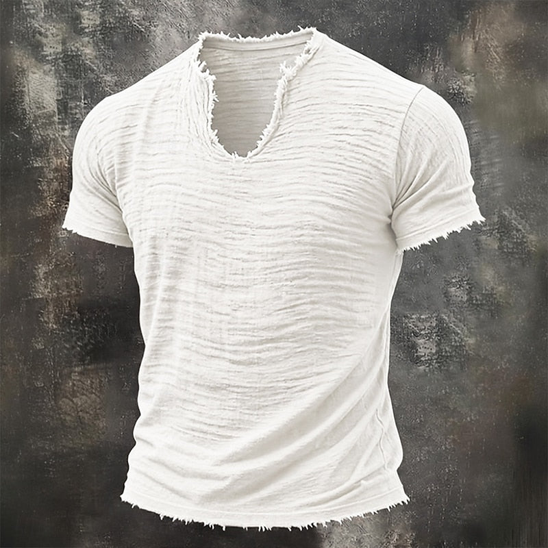 Alex — Camiseta Vintage con Cuello en V