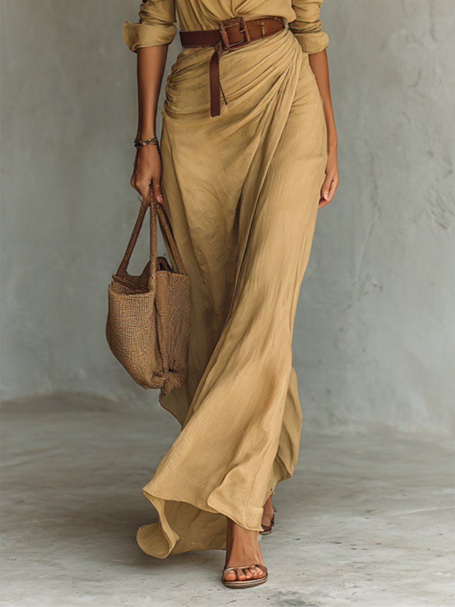 Talia — Vestido Largo Camisero