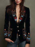 María — Blazer Bordado con Estampado Floral Multicolor