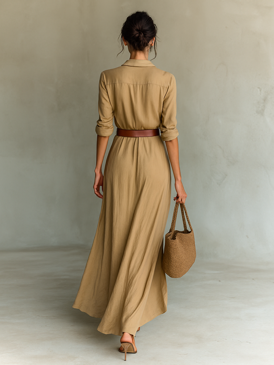 Talia — Vestido Largo Camisero
